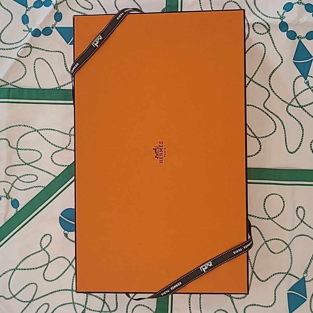 HERMÈS 1990s MARINER STYLE PLACEMATTS W/ORIGINAL BOX- UNUSED SET OF 5